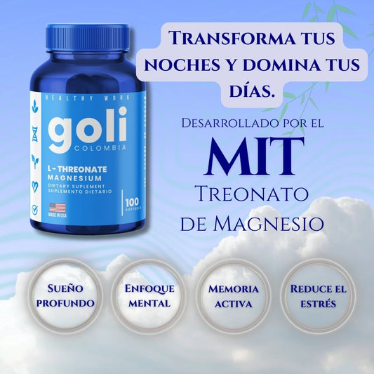 Goli® Magnesio L-Treonato (MIT) | Máximo Enfoque, Memoria y Sueño Profundo